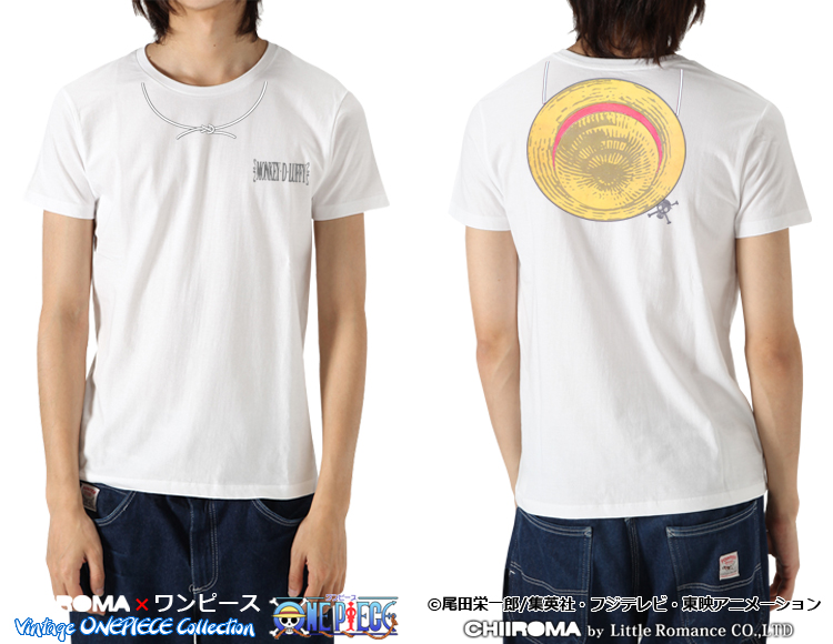 CS-2664 和柄メンズ半袖Tシャツ ヴィンテージ・ワンピース だまし絵ルフィ｜和柄ブランドのむかしむかし