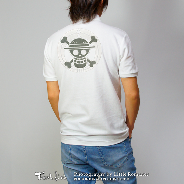 和柄メンズポロシャツ,onepiece,ワンピース,家紋海賊旗